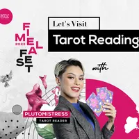 Yu, datang ke booth Fimela Fest 2022 dan kamu akan berkesempatan untuk dibacakan tarot oleh&nbsp;Plutomistress.