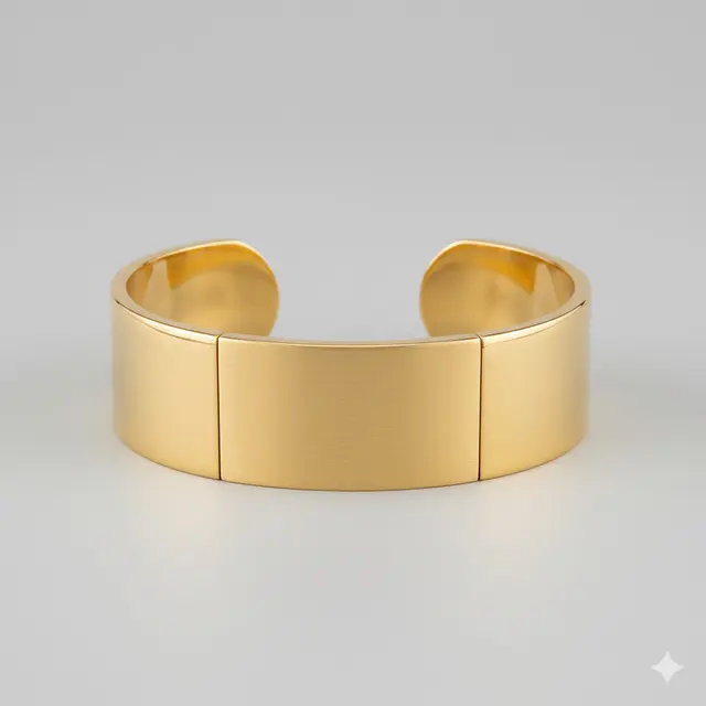 Gelang Cuff dengan Bar Emas