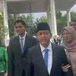 Ketum PSI Kaesang Pangarep mendampingi kadernya Raja Juli Antoni menghadiri pelantikan menteri Kabinet Merah Putih Prabowo-Gibran. (Liputan6.com/Winda Nelfira)