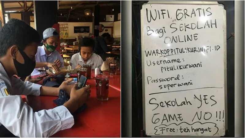 Viral Warkop Pitulikur Surabaya, Sediakan WiFi Gratis Untuk Sekolah Online