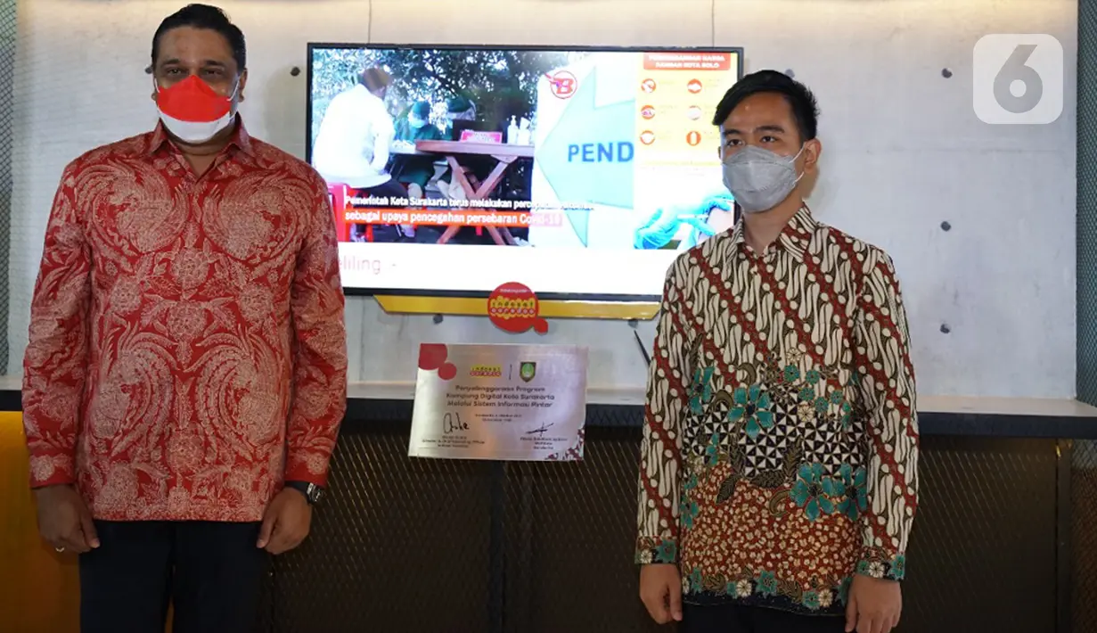Penandatanganan untuk pemulihan ekonomi Kota Solo sekaligus peresmian kampung digital juga merupakan upaya untuk mendukung transformasi digital Kota Solo sebagai kelanjutan dari peluncuran layanan 5G. (Liputan6.com/HO/Indosat)