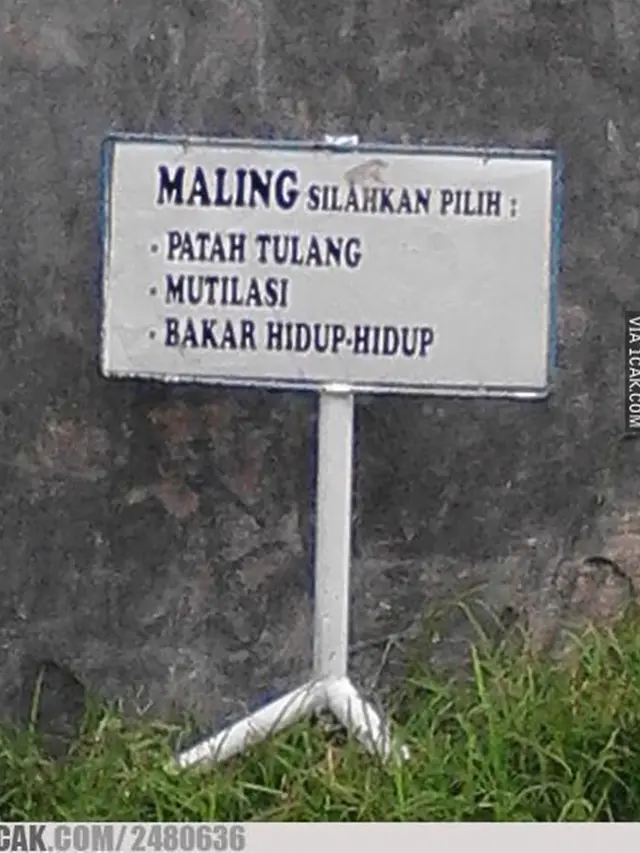 6 Tulisan Dilarang Maling Ini Nyelenehnya Bikin Tepuk Jidat