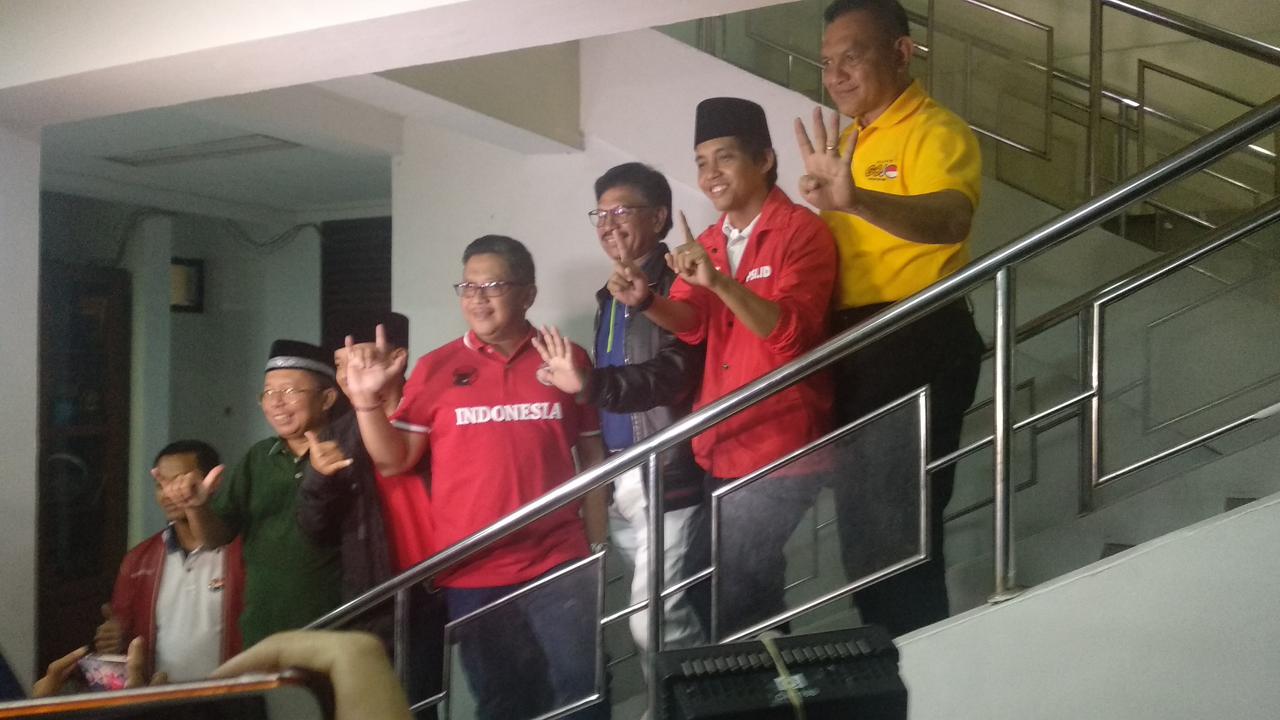 Para sekretaris jenderal partai politik pendukung Jokowi, berkumpul di Gedung Djoeang. (Liputan6.com/Putu Merta Surya Putra)