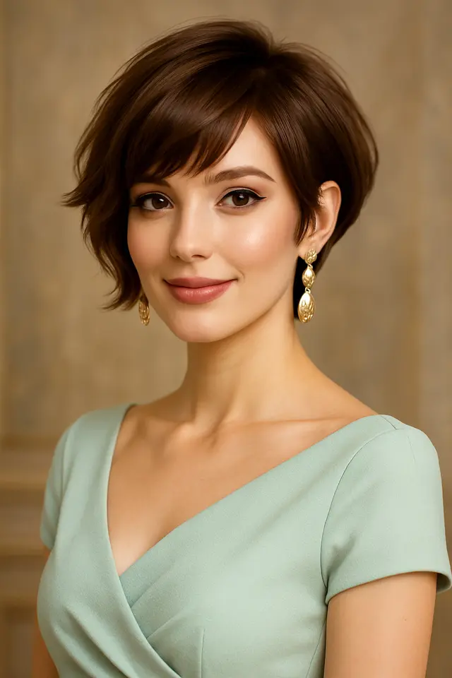 7. Rambut Pendek Asimetris untuk Volume