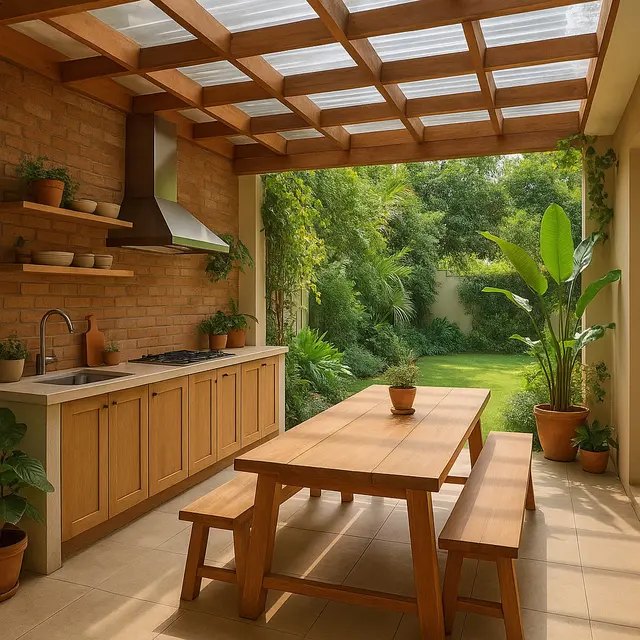 Model Dapur Open Space Menyatu Teras Belakang Rumah