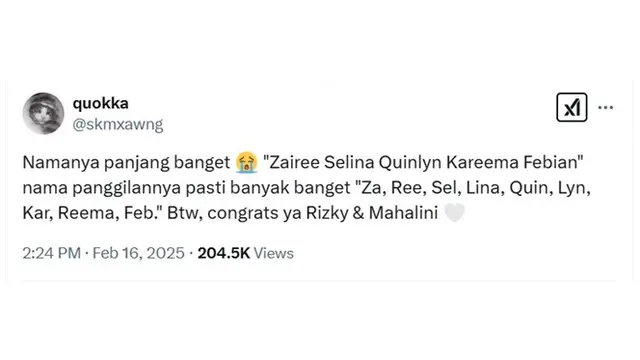 6 Cuitan Netizen Ikut Bahagia Mahalini Melahirkan,