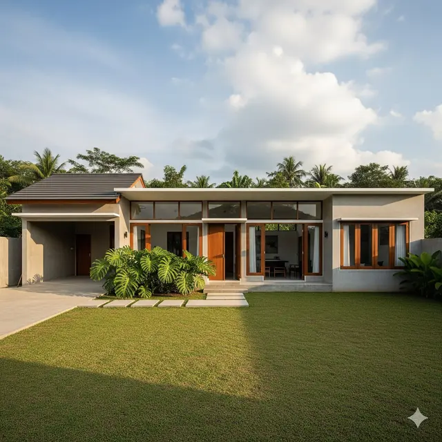 Desain Rumah Tanpa Pagar Sederhana