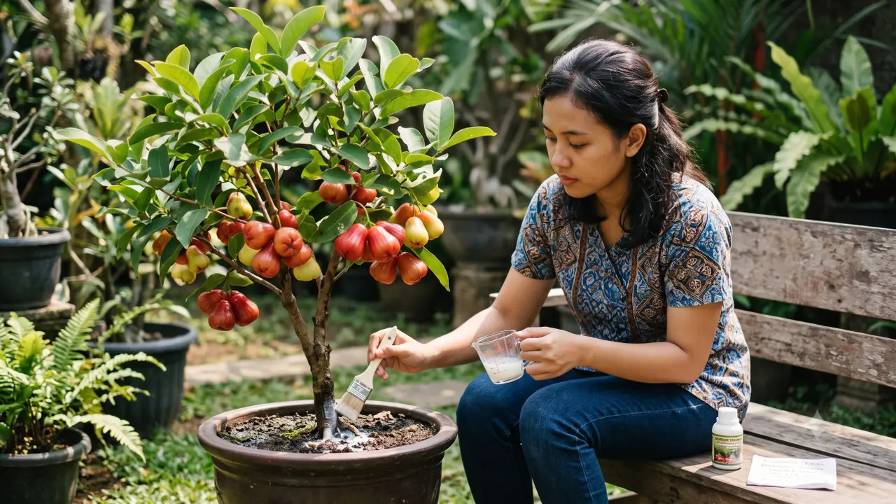 Cara Mengerdilkan Pohon Jambu Air agar Cepat Berbuah Meski Ditanam di Pot