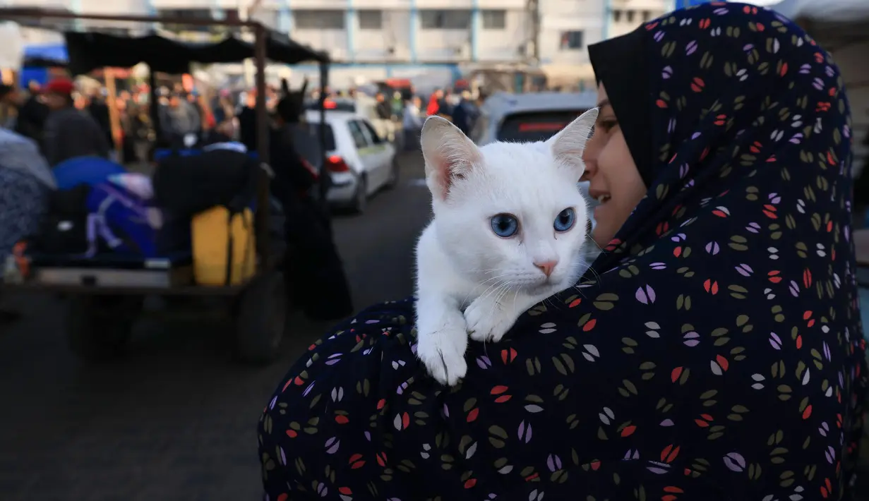 Ini menjadi jeda pertama dalam perang yang telah berlangsung selama hampir tujuh minggu. (Mahmud HAMS/AFP)