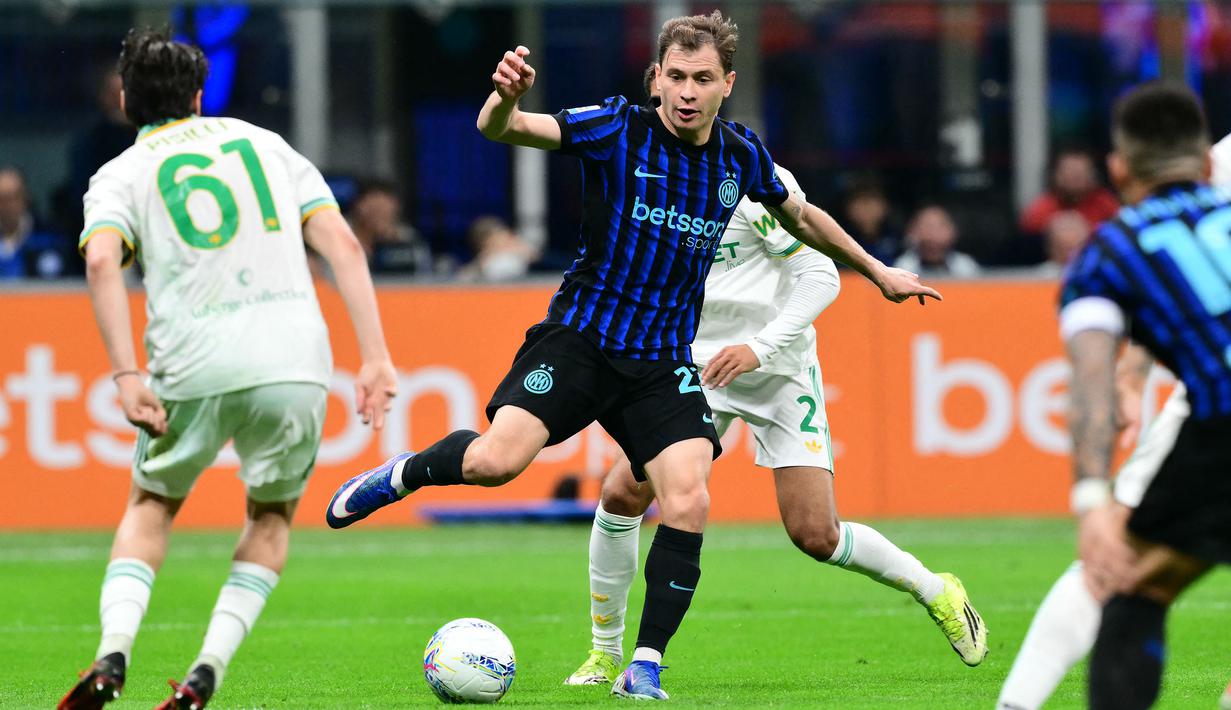 Inter berhasil memetik kemenangan dengan skor 5-2 dalam pertandingan tersebut. (AFP/Stefano Rellandini)