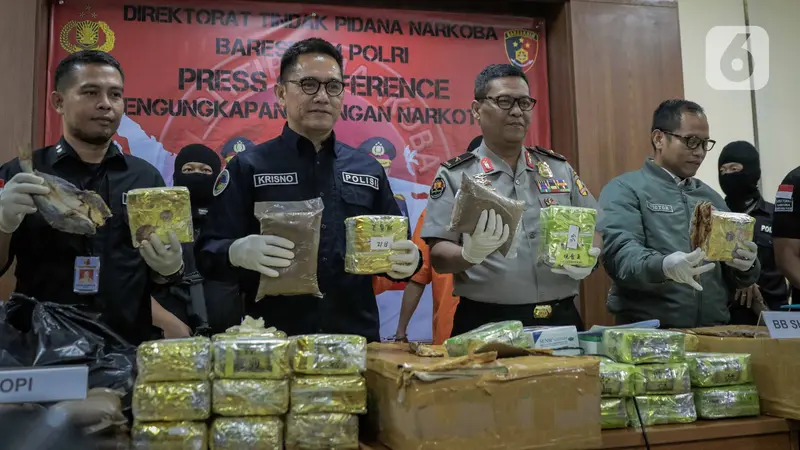 Polri Ungkap Peredaran Narkoba Jaringan Malaysia, 70 Kg Sabu Disita