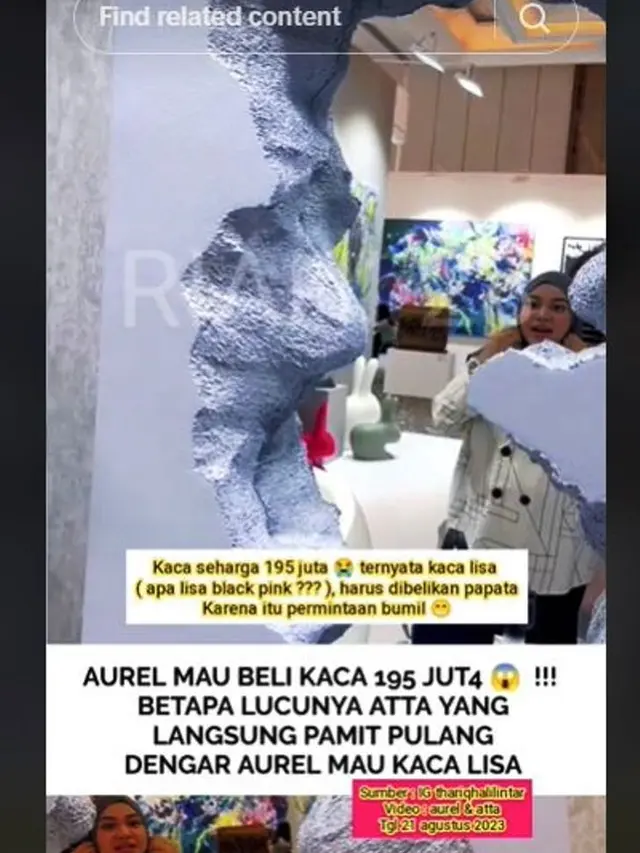 Aurel Hermansyah Ngidam Beli Cermin Lisa BLACKPINK SehargaRp190 Juta, Reaksi Atta Halilintar Jadi Sorotan