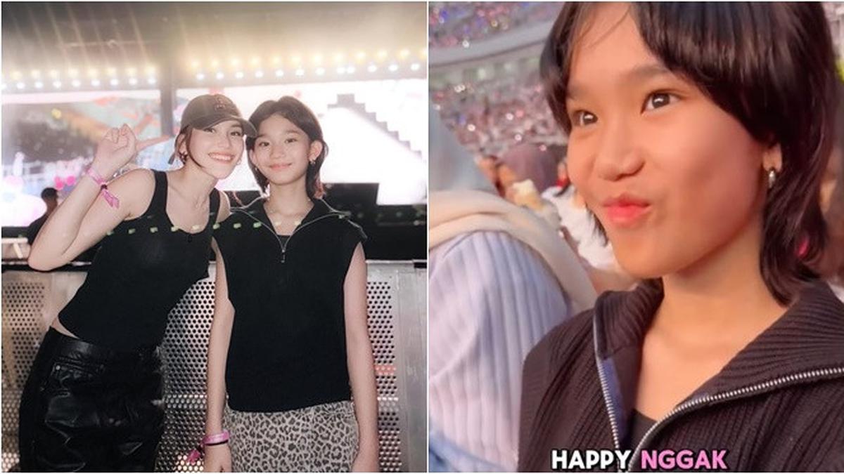 6 Potret Ayu Ting Ting dan Bilqis Nonton Konser SEVENTEEN, Senang Dapat Kursi Depan