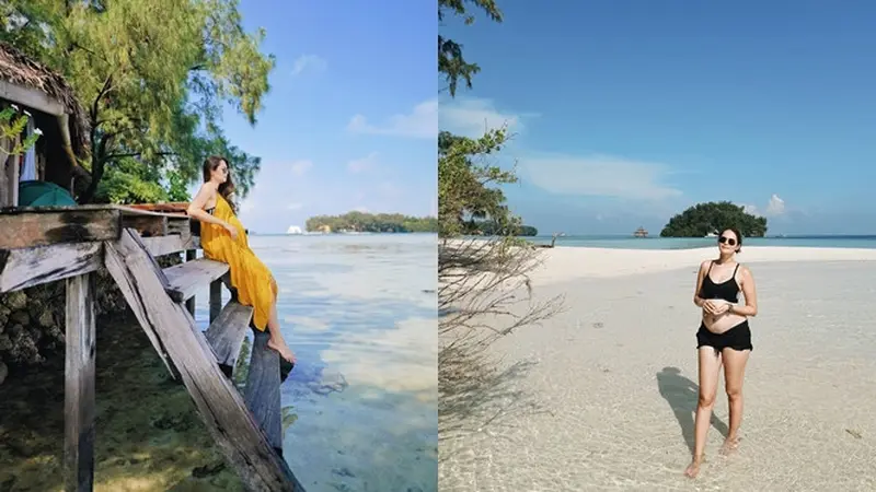 Hamil 24 Minggu, Ini 6 Pesona Sabai Morscheck saat Liburan di Pulau Macan