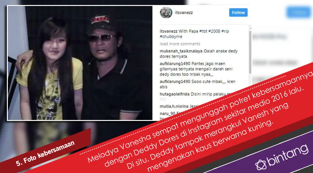 Bukti Kehangatan Hubungan Deddy Dores dan Melodya Vanesha. (Foto: Instagram/itsvanezz, Desain: Nurman Abdul Hakim/Bintang.com)