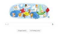Google Doodle Hari Anak Nasional 2020. (Doc: Google)