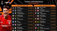 Jadwal pertandingan Liga Europa 2024/25 pada matchweek ke 5 di Vidio. (sum. doc. vidio.com)