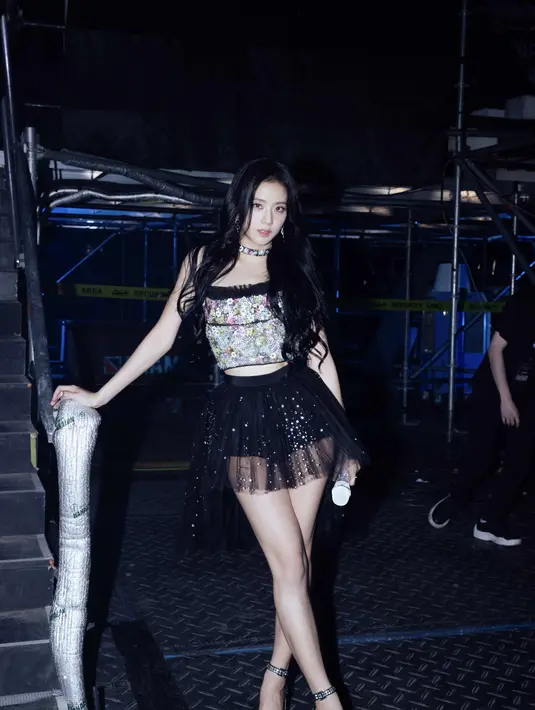 Untuk konser BLACKPINK di Seoul, Jisoo terlihat mengenakan gaun yang dikreasikan khusus untuknya. [Foto: Document/Dior]