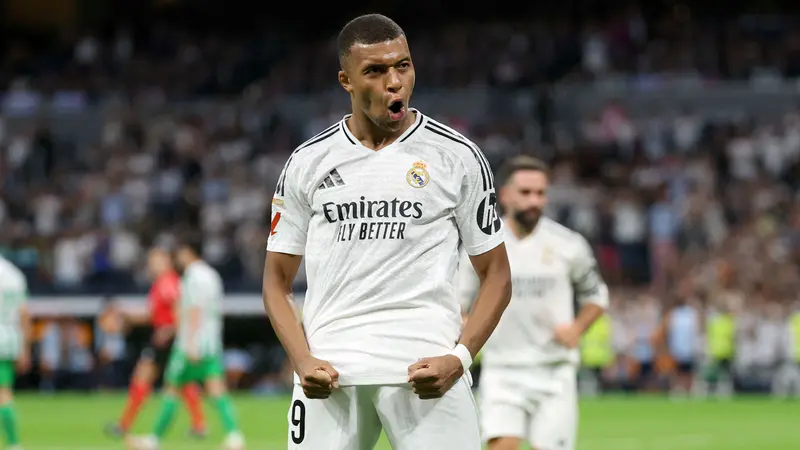 Foto: Akhirnya Pecah Telur! Kylian Mbappe Cetak Gol Perdana untuk Real Madrid di Liga Spanyol