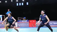 Ganda putra Indonesia&nbsp;Fajar Alfian/Muhammad Rian Ardianto tersingkir dari Australian Open 2023 setelah kalah dari pasangan Korea Kang Min-Hyuk/Seo Seung-Jae di perempat final. Fajar/Rian kalah&nbsp;rubber game 16-21, 21-15, dan 14-21 dalam waktu 54 menit di State Sports Centre, Sydney, Jumat (4/8/2023). (foto: PBSI)