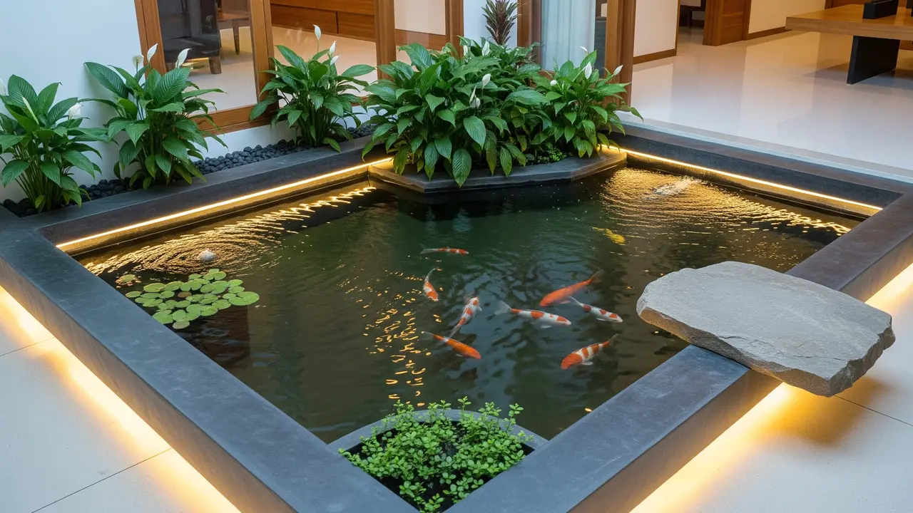 Kolam Ikan Minimalis di Sudut Rumah