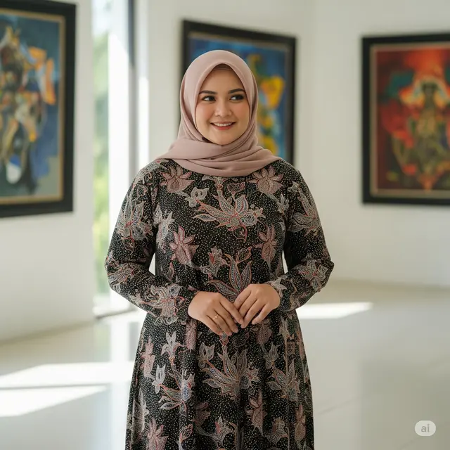 Gamis Batik Jumbo Katun Stretch