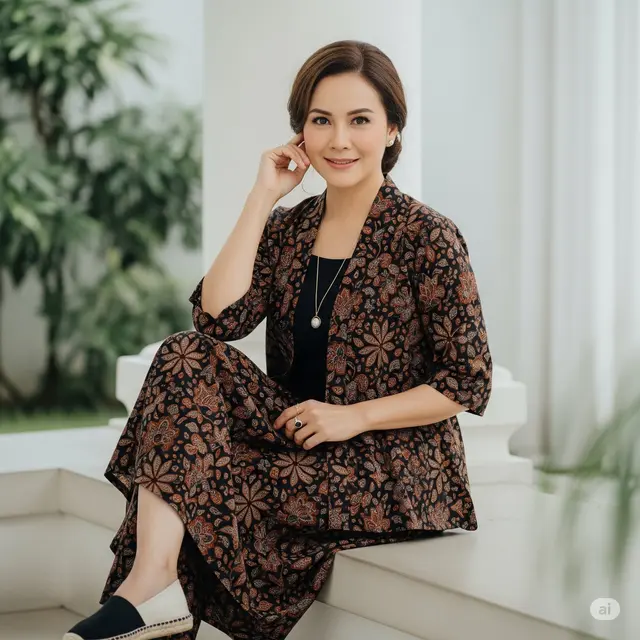 Model Baju Batik untuk Usia 50-an. Foto: Gemini