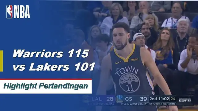 Cuplikan Pertandingan NBA : Warriors 115 vs Lakers 101