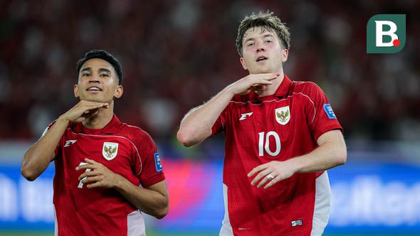 <p>Pemain Timnas Indonesia, Ole Romeny dan Marselino Ferdinan melakukan selebrasi setelah mencetak gol ke gawang Bahrain pada laga kedelapan putaran ketiga Grup C kualifikasi Piala Dunia 2026 di Stadion Utama Gelora Bung Karno, Jakarta, Selasa (25/3/2025) malam WIB. (Bola.com/Bagaskara Lazuardi)</p>