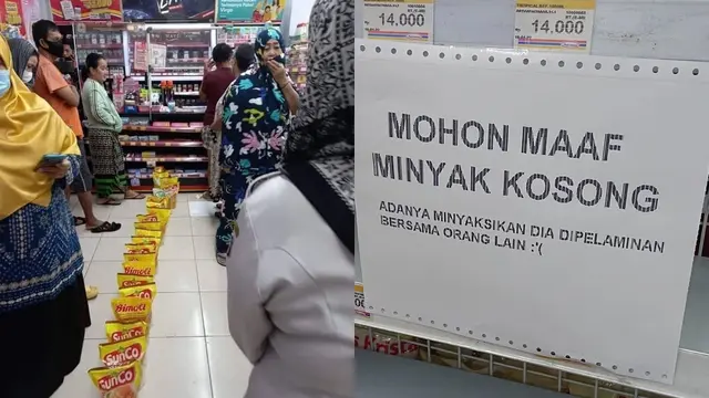 Emak-Emak Antri Minyak Goreng