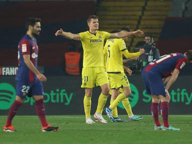 Sebagai salah satu klub raksasa di Spanyol sekaligus Eropa, Barcelona dikenal sebagai klub superior dengan bergelimang trofi. Namun di balik superoritasnya, Barcelona juga pernah mengalami kekalahan memalukan dengan kebobolan 5 gol atau lebih. Berikut ini daftar 3 klub terakhir yang mampu kalahkan Barcelona dengan mencetak 5 gol atau lebih. (AFP/Lluis Gene)