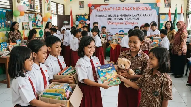 Berbagi Buku atau Mainan Layak Pakai (AI Generated)