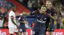 Striker PSG, Neymar Jr, berada pada posisi ketiga klasemen sementara top scorer Ligue 1 Prancis dengan koleksi  tiga gol hingga pekan keempat. (AFP/Thomas Samson)