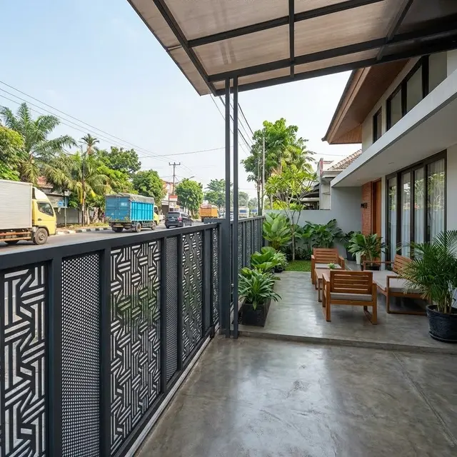 Ide Teras Bebas Debu untuk Rumah Pinggir Jalan Besar