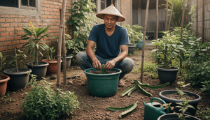 menanam buah naga (created by AI)