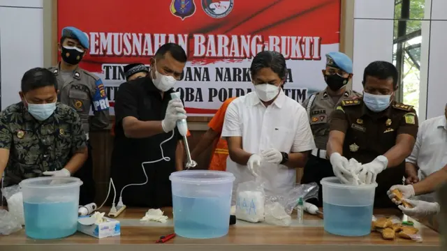 Proses pemusnahan barang bukti narkoba
