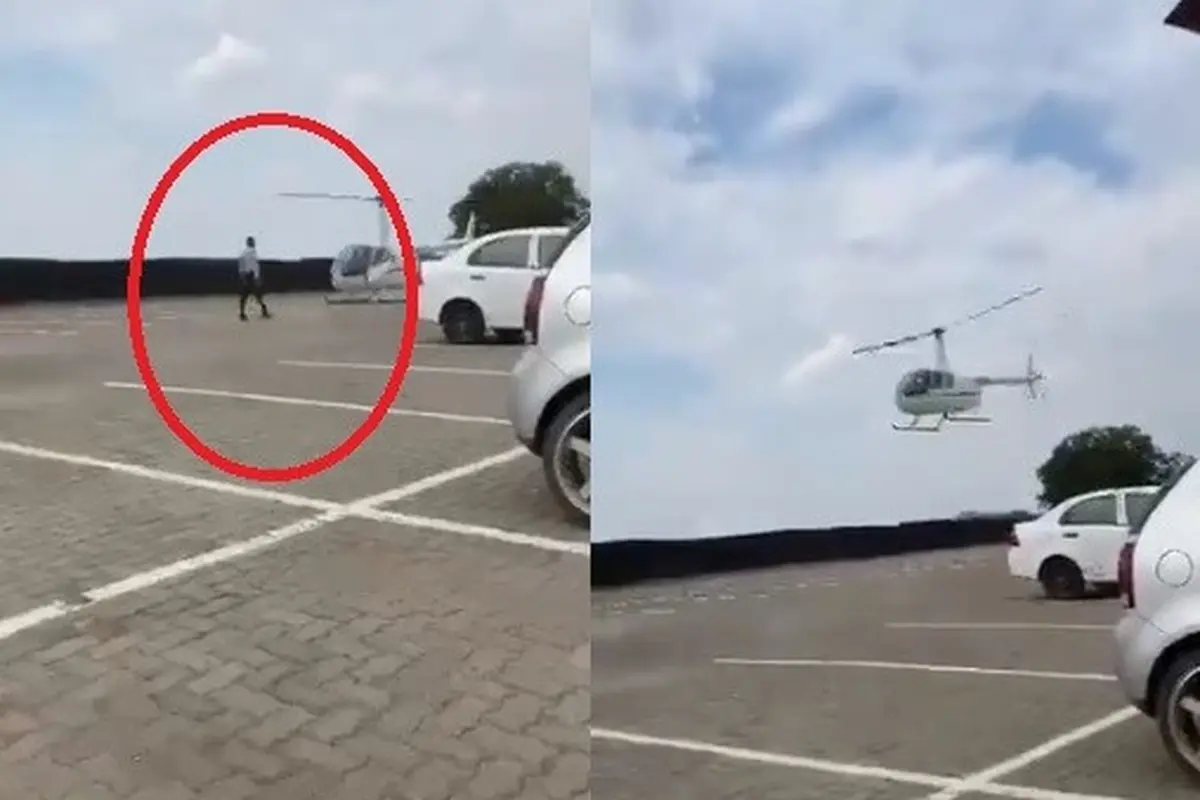 tas diantar pakai helikopter