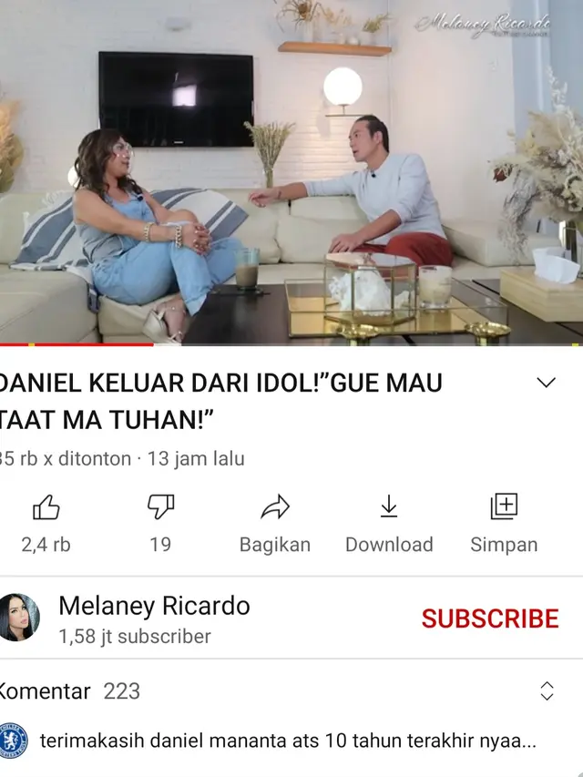 Daniel Mananta dalam konten Melaney Ricardo. (Foto: YouTube Melaney Ricardo)