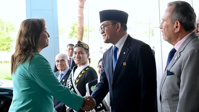 Presiden Republik Peru Dina Ercilia Boluarte Zegarra, tiba di Indonesia pada Minggu (10/8/2025) sore.