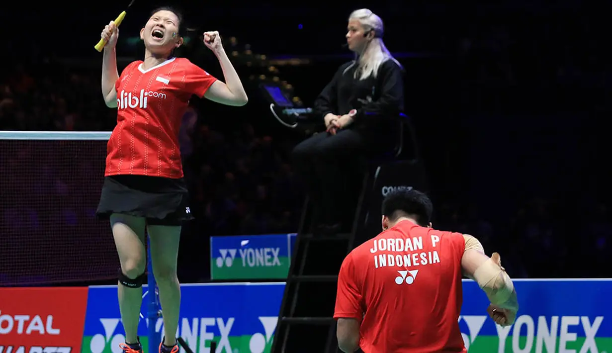 Praveen/Debby hanya perlu waktu 43 menit untuk manaklukan Fischer/Pedersen. (PBSI/Nafielah)