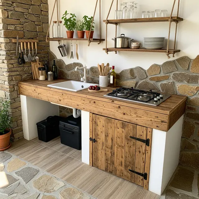 Desain Dapur Outdoor di Belakang Rumah Ukuran 2x4 Meter