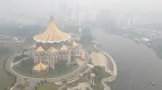 Kota Kuching Diselimuti Kabut Asap Akibat Kebakaran Hutan Indonesia