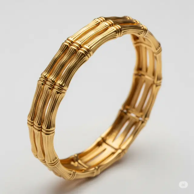 Model Gelang Emas 24 Karat Model Bambu.
