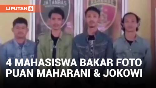 VIDEO: Bakar Foto Puan Maharani dan Jokowi saat Demo, 4 Mahasiswa Minta Maaf