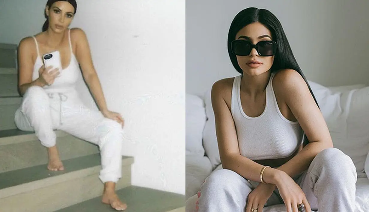 Entah direncanakan atau tidak, gaya berpakaian dan berfoto kakak beradik ini memang mirip. Kalau kamu sendiri lebih suka gaya Kim Kardashian atau Kylie Jenner? (HollywoodLife)