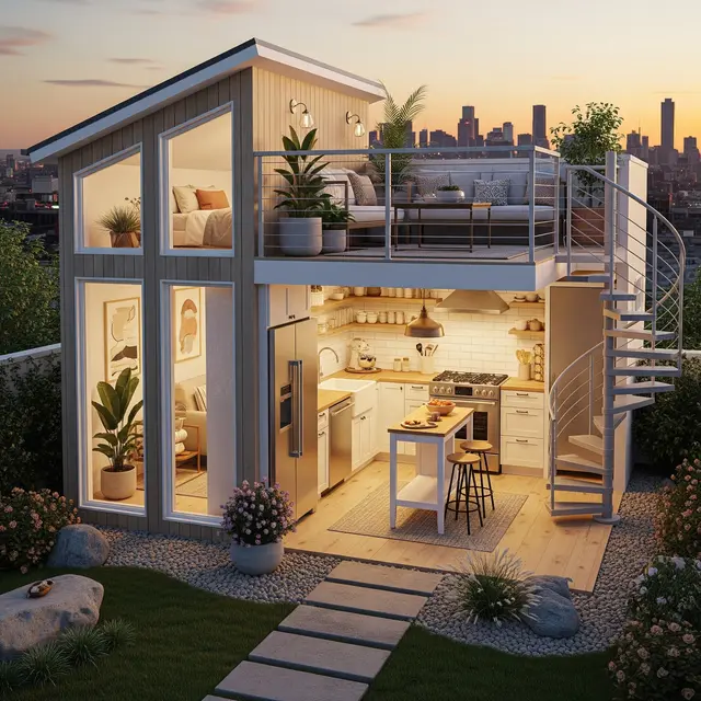 9 Model Rumah Kecil dengan Mezzanine dan Dapur Terbuka, Solusi Lahan Terbatas
