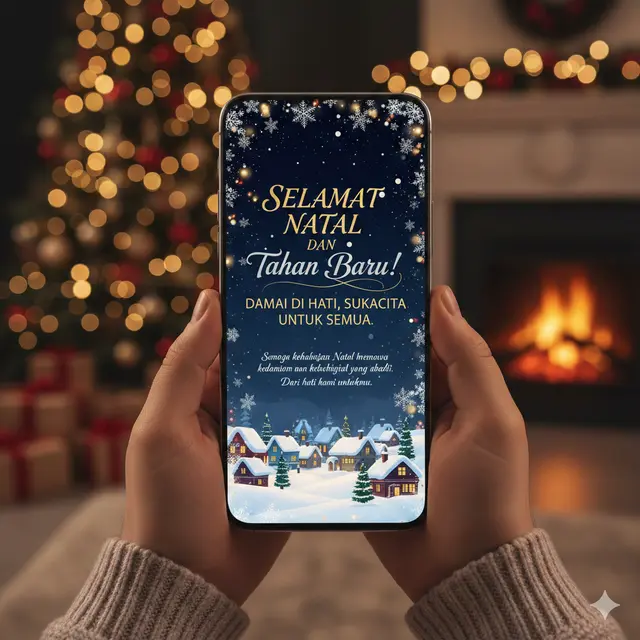 Contoh kartu ucapan natal (Foto: Gemini AI)