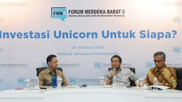 Menkominfo, Kepala BKPM dan Ketua Dewan Komisioner OJK Diskusi Investasi Unicorn