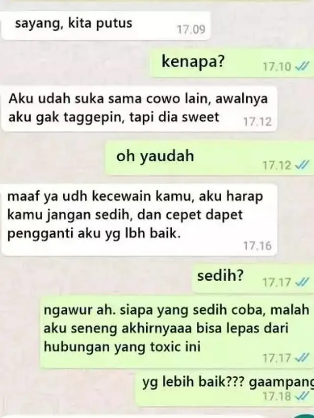10 Chat saat Diputusin Pacar Ini Bikin Senyum Tipis