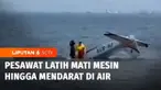Sebuah pesawat latih mendarat darurat di area pantai wisata, para wisatawan sontak panik saat melihat pesawat menukik ke dalam air.